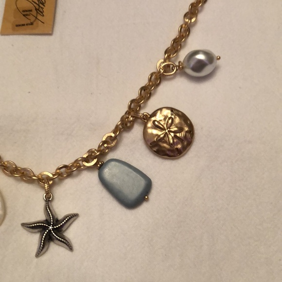 Patricia Nash Egyptian Gold & Silver Ox Finish Seashore Charm Necklace OS NWT - Picture 15 of 16